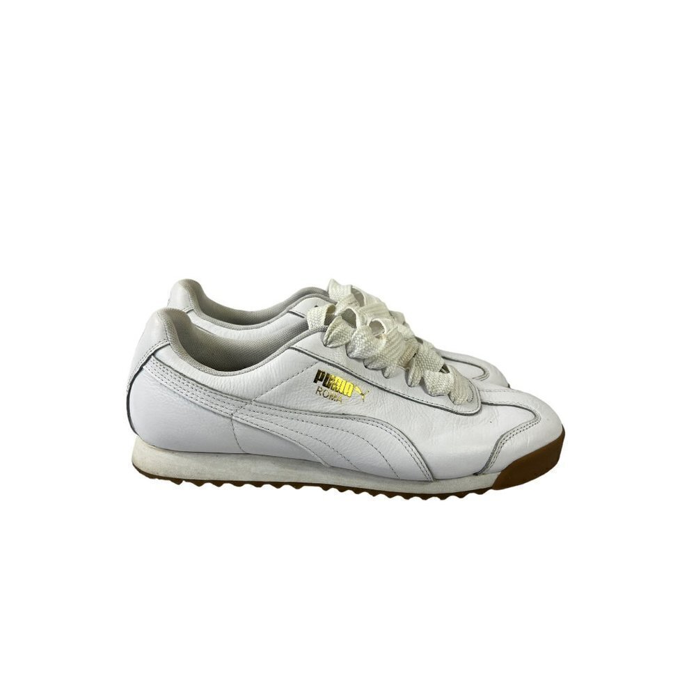 Mens Puma Roma Basic White Shoes - Picture 4 of 7